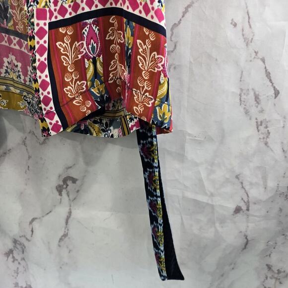 Anthropologie Kimono Womens XS S Blue Velvet Robe Wrap Long Zadie Tie Boho Cover - Picture 14 of 16